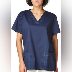 Dickies Women's Navy Blue V-neck Scrub Top - XS